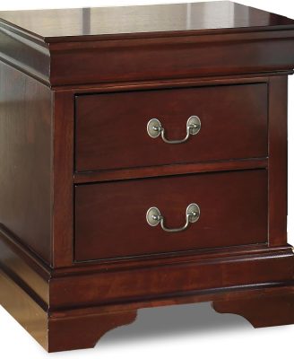 Signature Design by Ashley Taffenbrook Farmhouse 3-Drawer Nightstand with Felt-Lined Top Drawer, Power Supply and USB Ports, Dark Brown